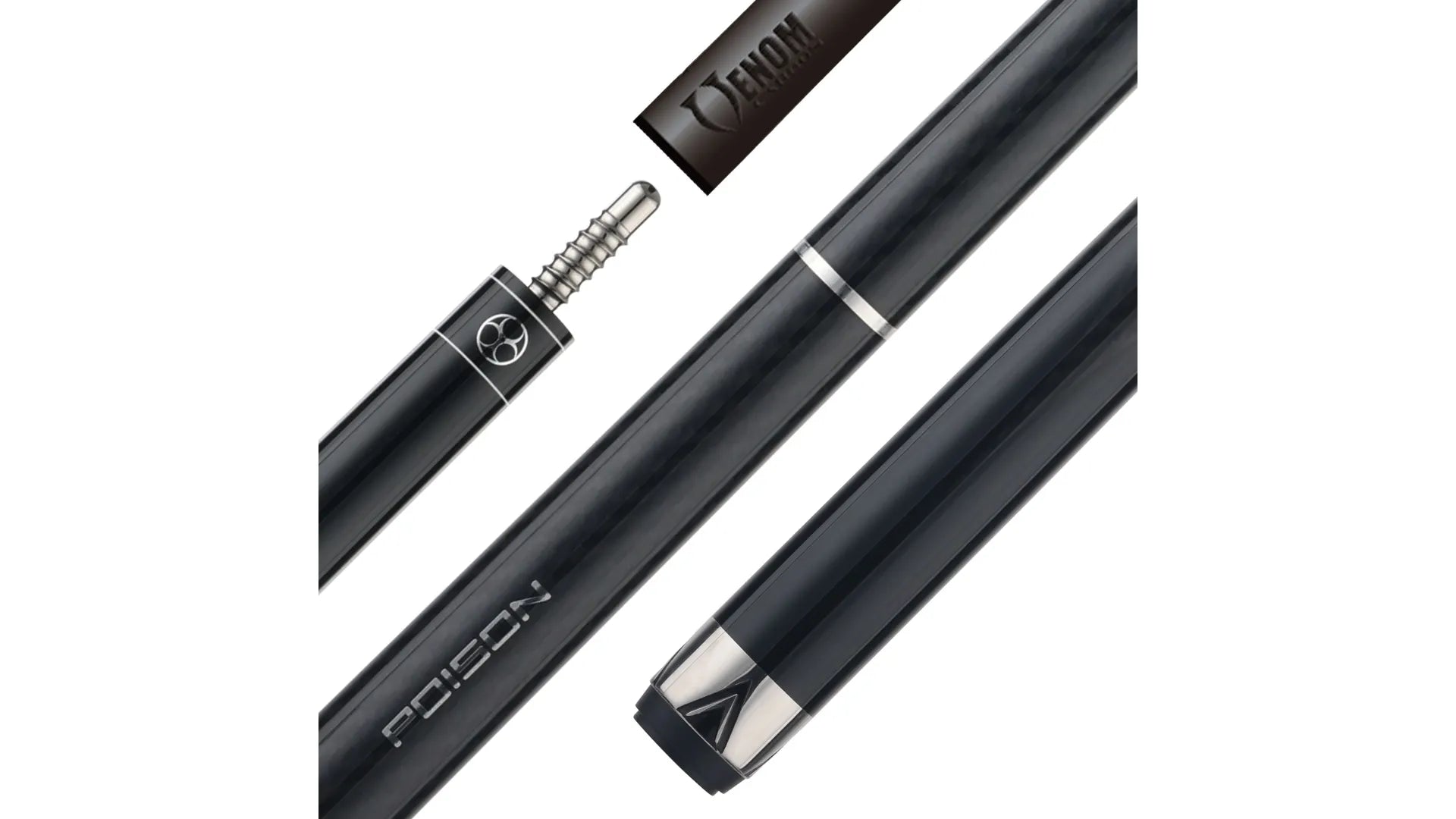 Poison Maelith Pool Cue with Carbon Fiber Shaft - Black/Black