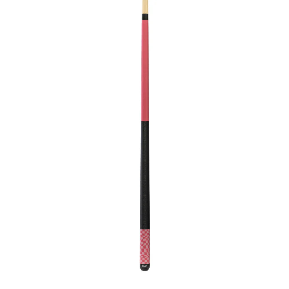 Rage Dark Fuchsia Checker Flag Cue with Black Linen Wrap