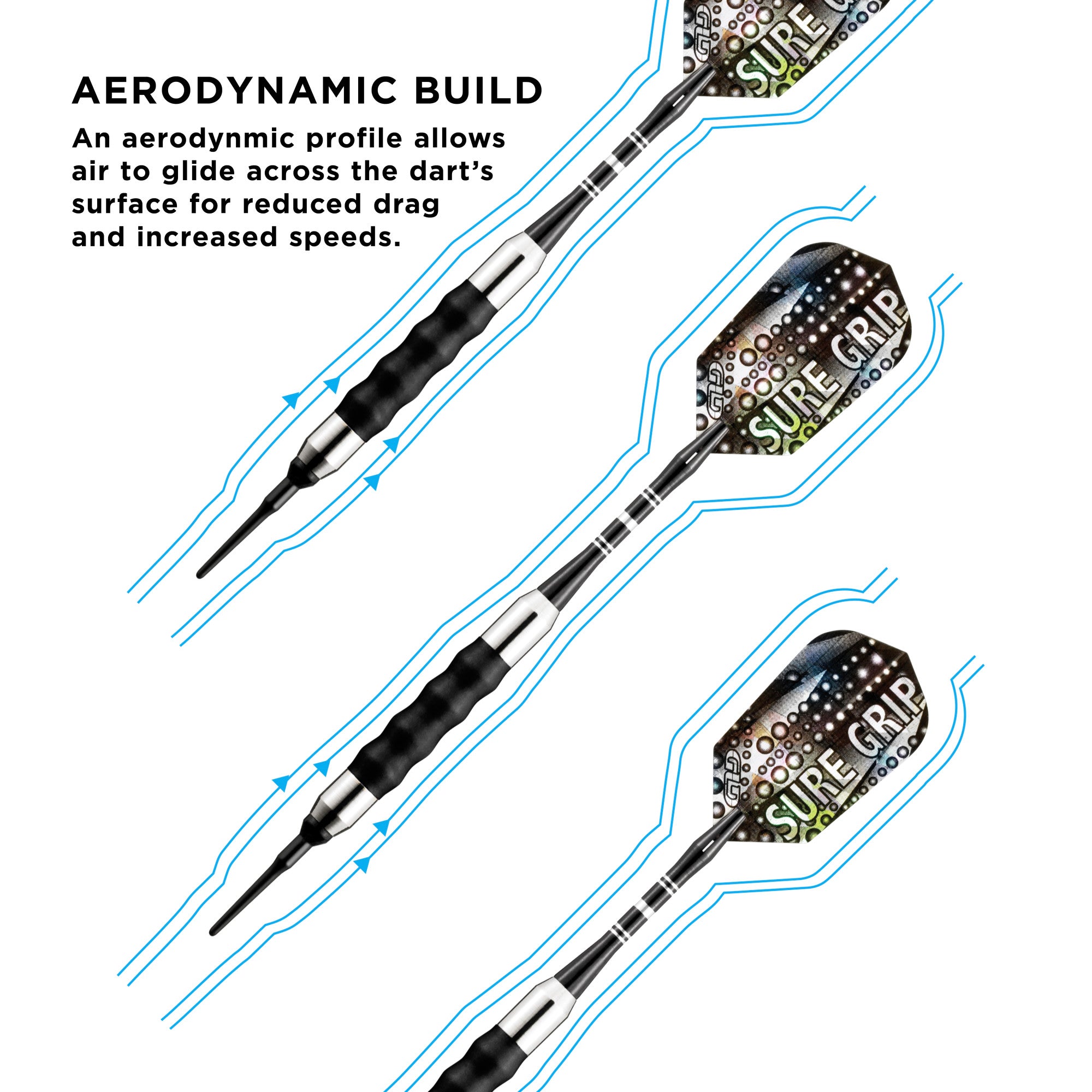 Viper 20-0006 Sure Grip Soft Tip Darts Black