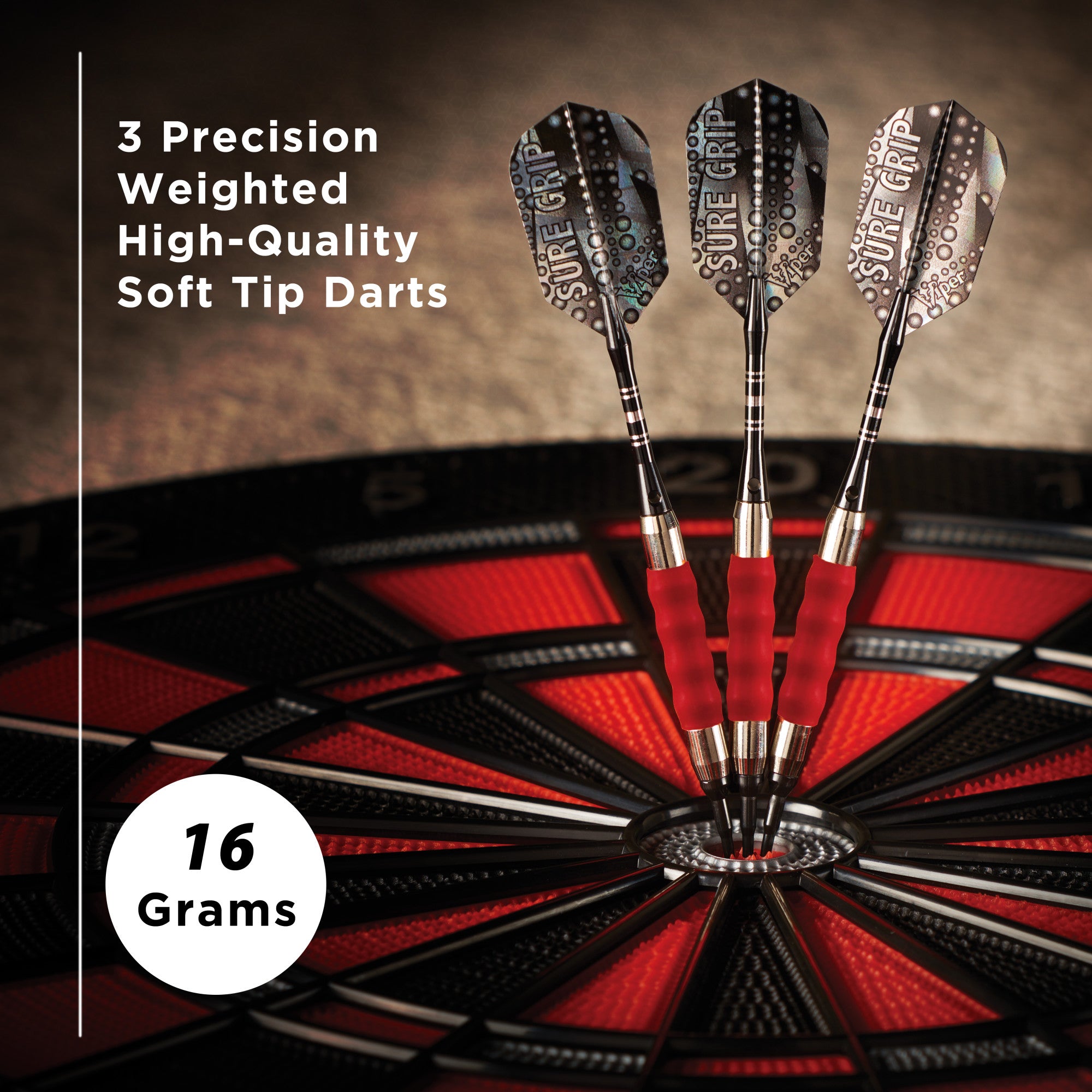 Viper 20-0007 Sure Grip Soft Tip Darts Red