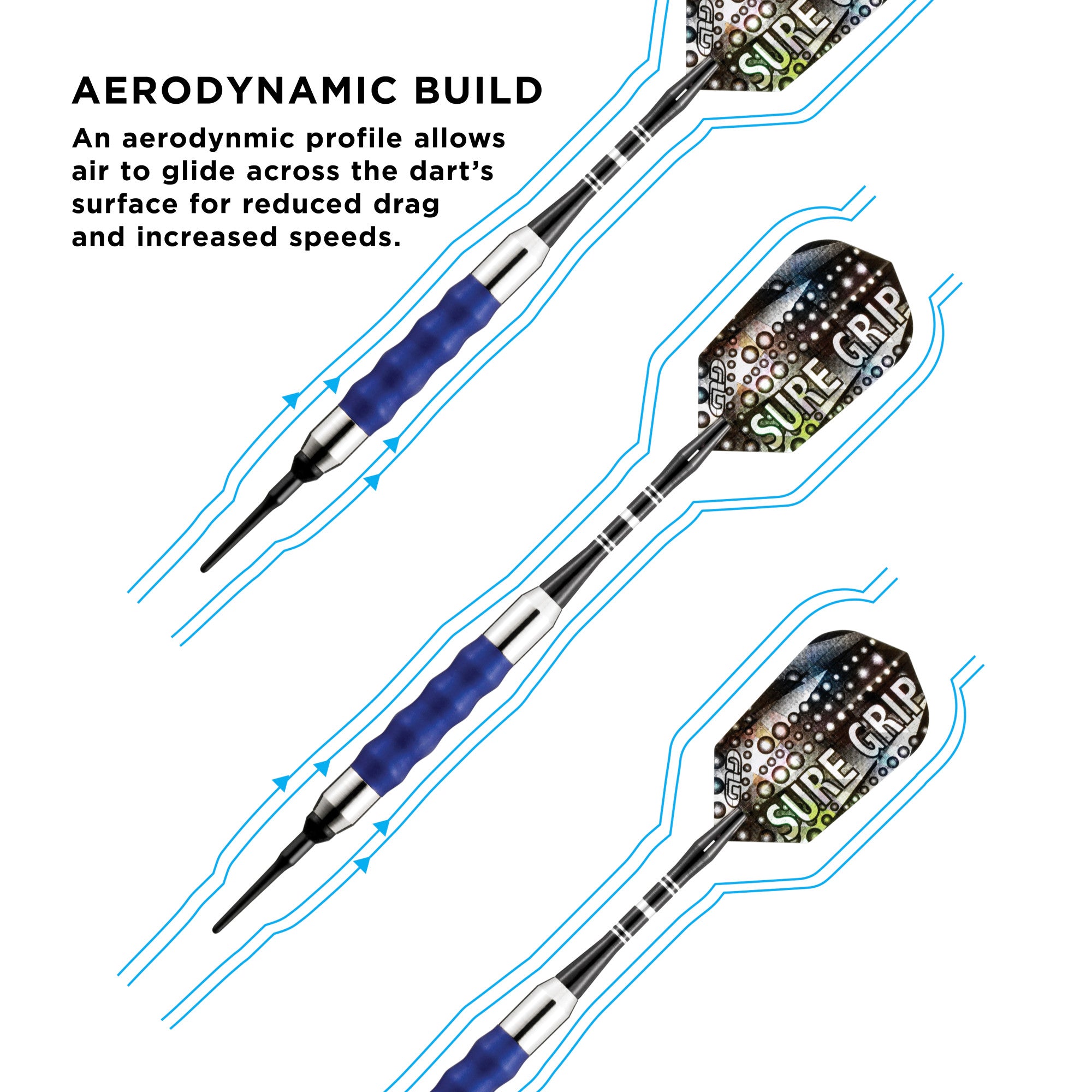 Viper 20-0008 Sure Grip Soft Tip Darts Blue