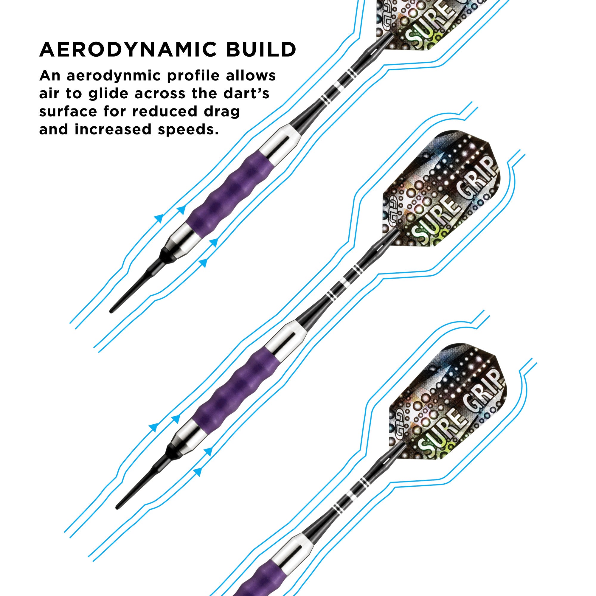 Viper 20-0009 Sure Grip Soft Tip Darts Purple