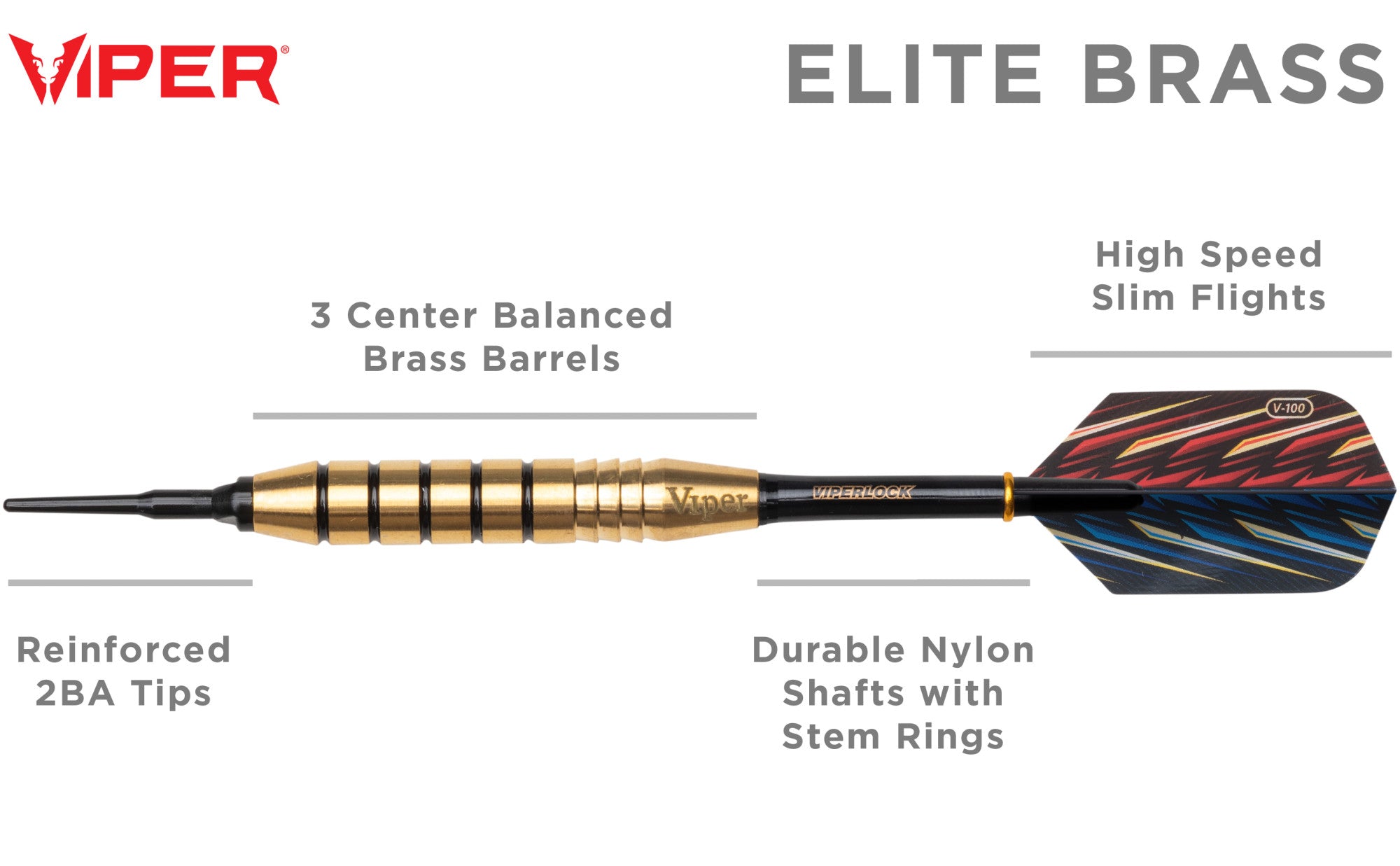 Viper 20-0104-20 Elite Brass Soft Tip 20 Gram Darts