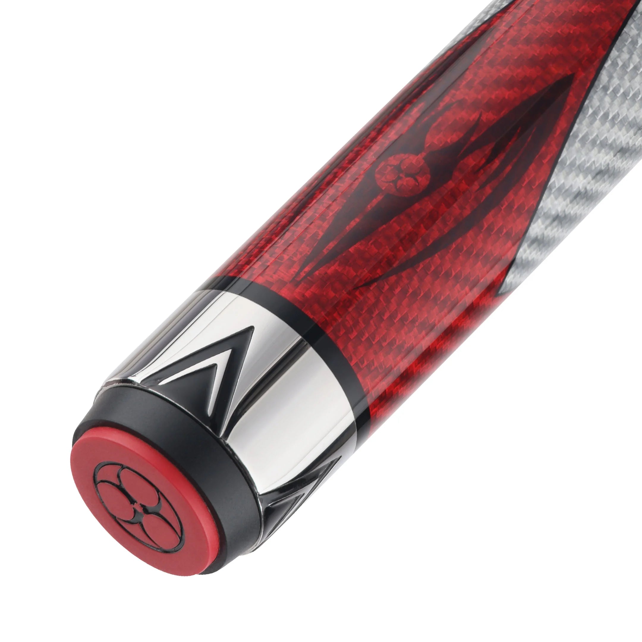 Poison Maelith Pool Cue with Carbon Fiber Shaft - Grey/Red