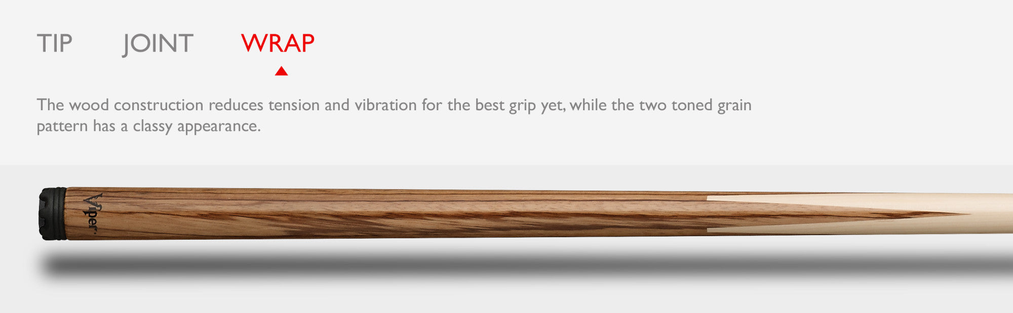 Viper 50-0501 Sneaky Pete Zebrawood Billiard/Pool Cue Stick