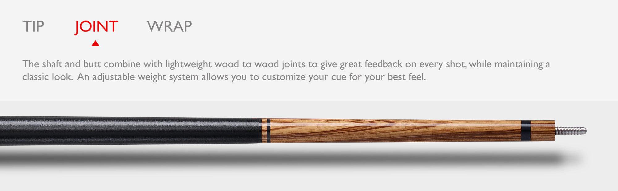 Viper 50-0604 Naturals Zebrawood Billiard/Pool Cue Stick