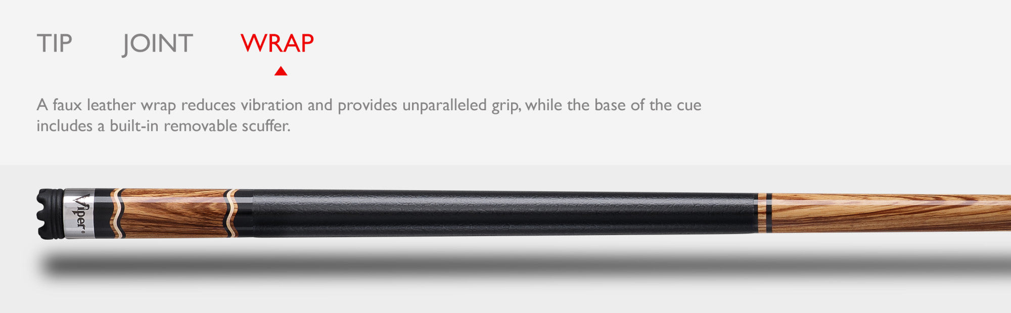 Viper 50-0604 Naturals Zebrawood Billiard/Pool Cue Stick