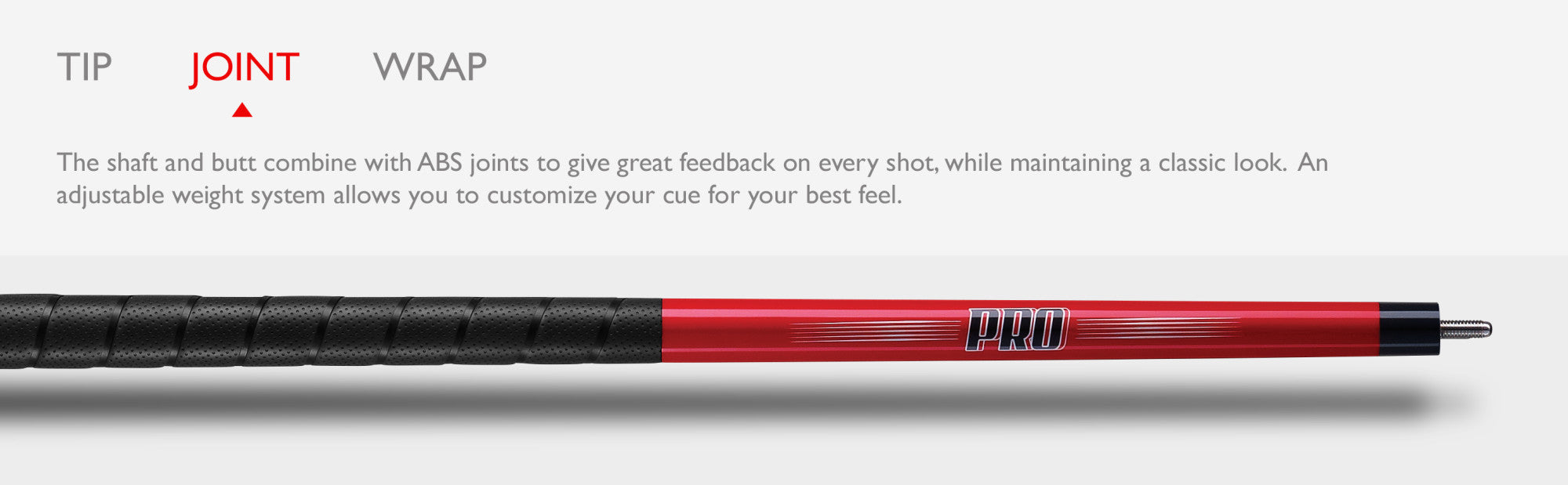 Viper 50-0701 Sure Grip Pro Red Billiard/Pool Cue Stick