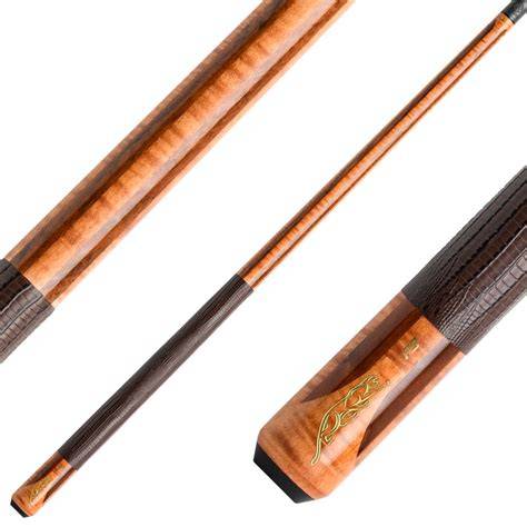 Predator P3 Auro Golden Stained Curly Maple & Bocote Pool Cue - Lizard Grain Leather Wrap